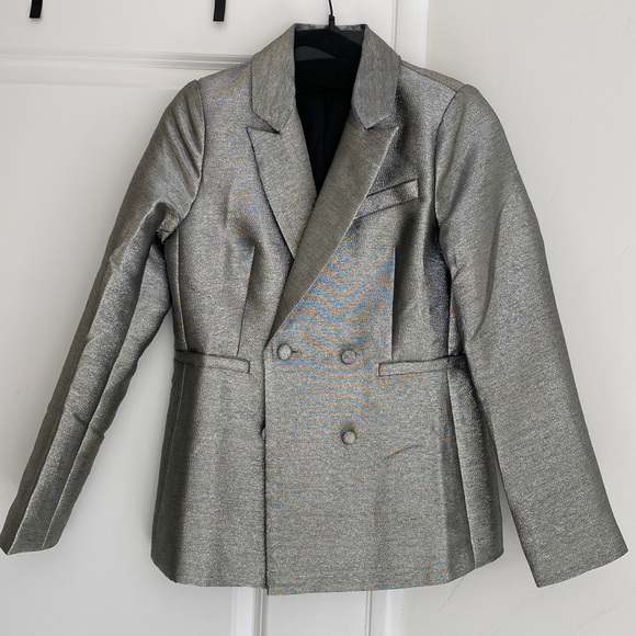 Modern Citizen Jackets & Blazers - Modern Citizen "Gracie" Pewter Metallic Blazer